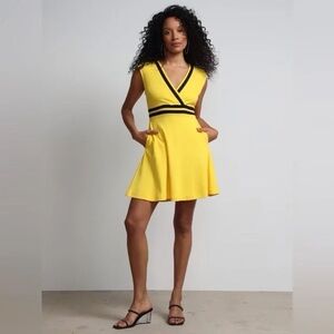 New York & Co. | Colorblock Accent Wrap Dress - City Knits Sunflower